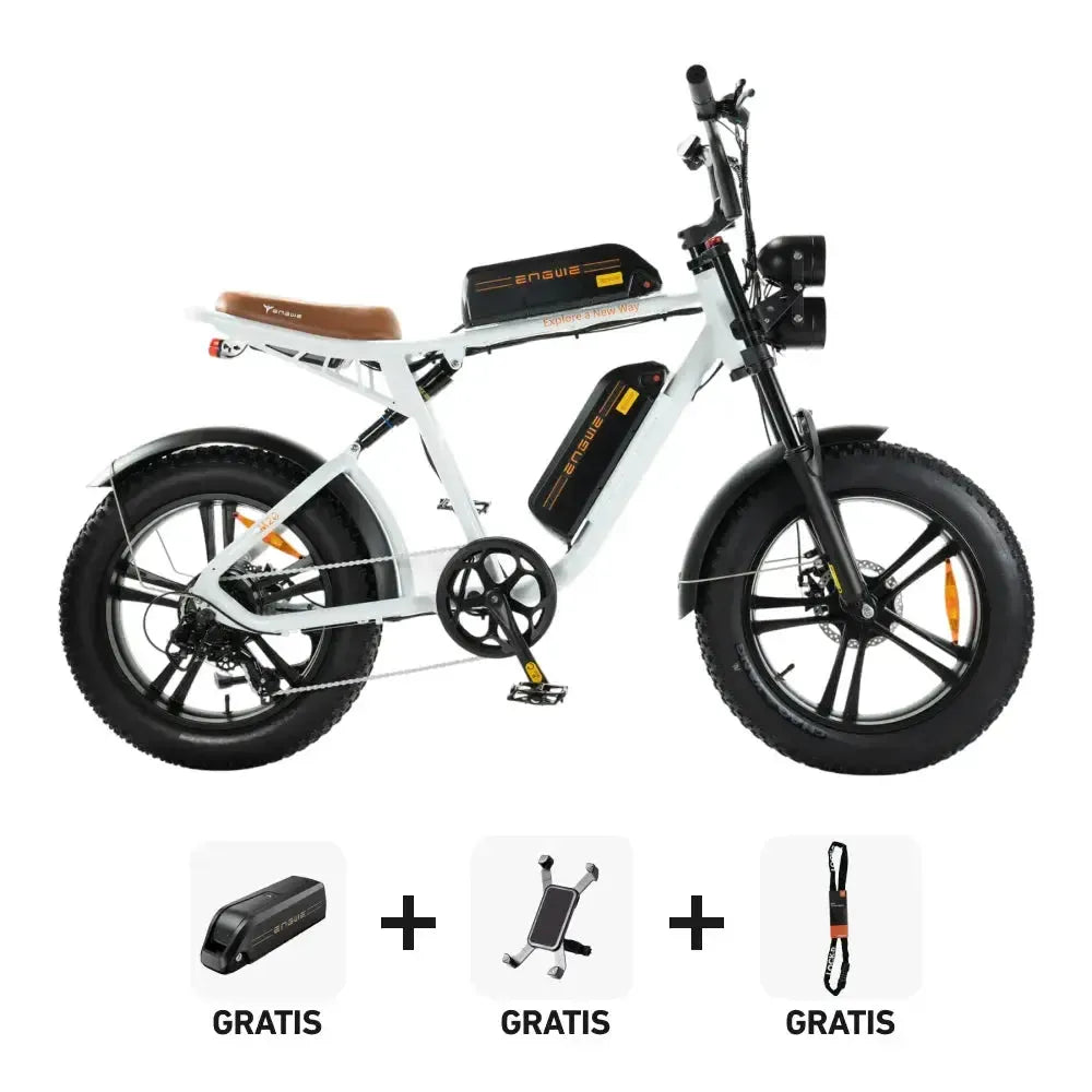 Combi-Deal! | ENGWE M20 - Dubbele Accu - Wit - fatbikeskopen.nl