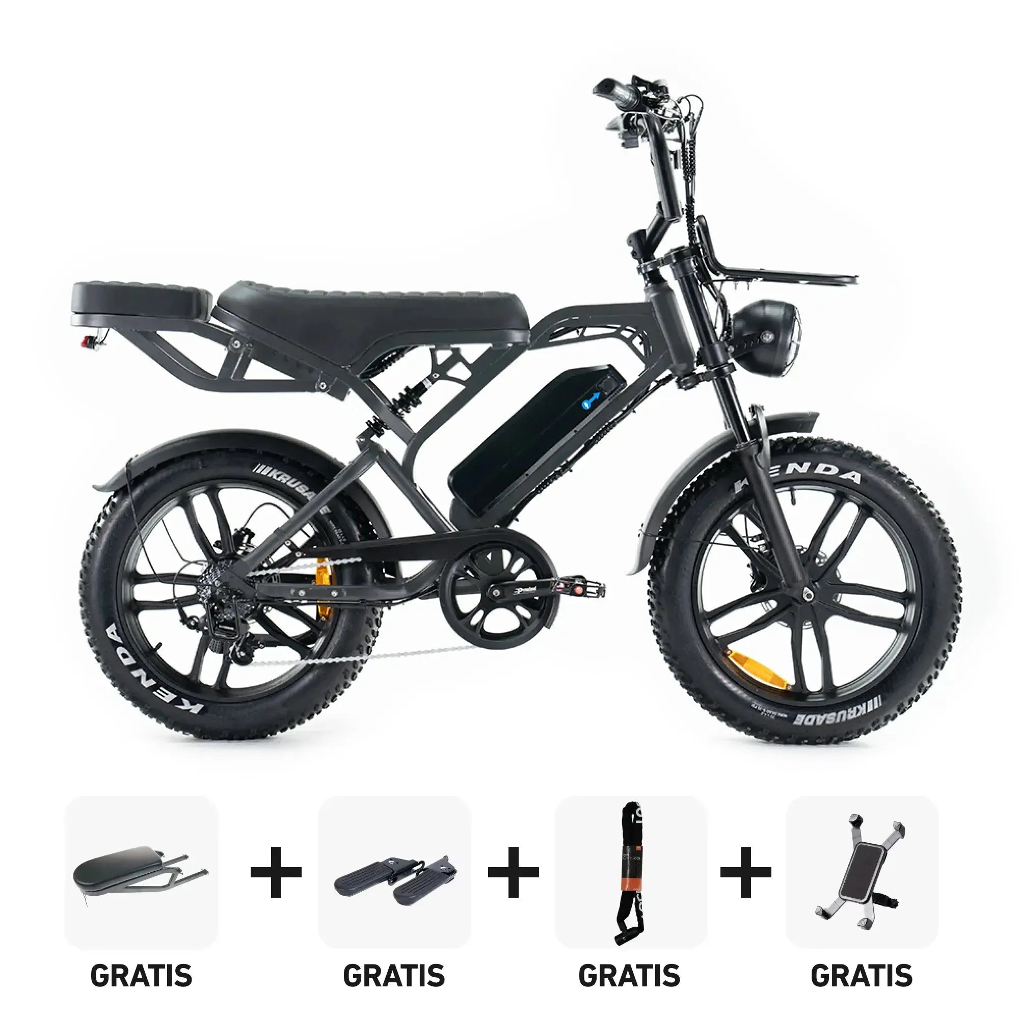Combi-Deal | V20 Pro - Donkergrijs - fatbikeskopen.nl