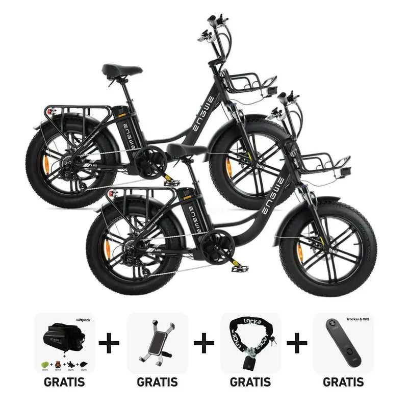 DUO Deal! | ENGWE L20 boost - Zwart - fatbikeskopen.nl