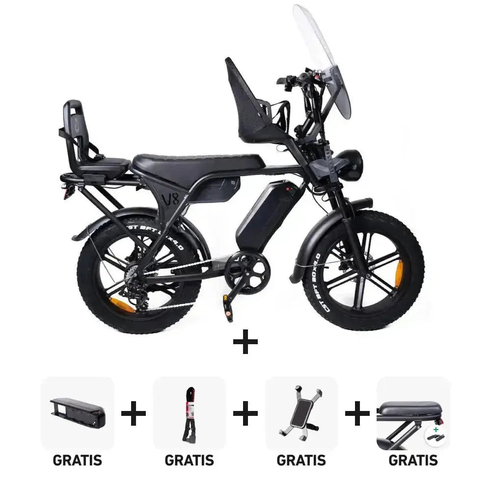Family-Deal! | OUXI V8.4 Max - Zwart - fatbikeskopen.nl