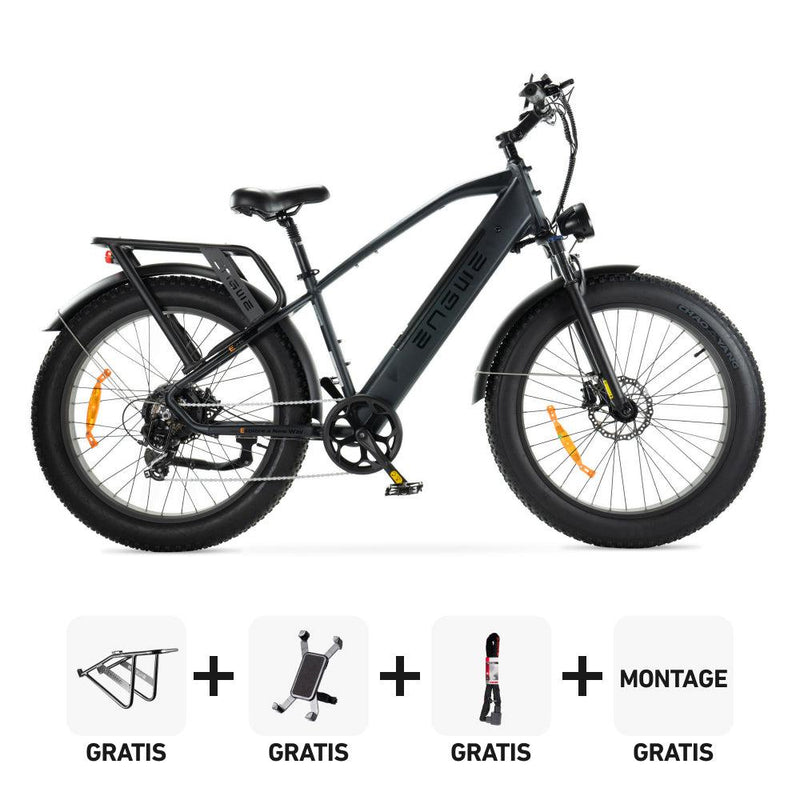 Combi-Deal! | ENGWE E26 - Hoge Instap - Zwart - fatbikeskopen.nl