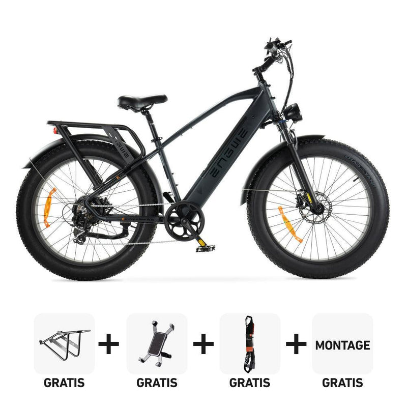 Combi-Deal! | ENGWE E26 - Hoge Instap - Zwart - fatbikeskopen.nl