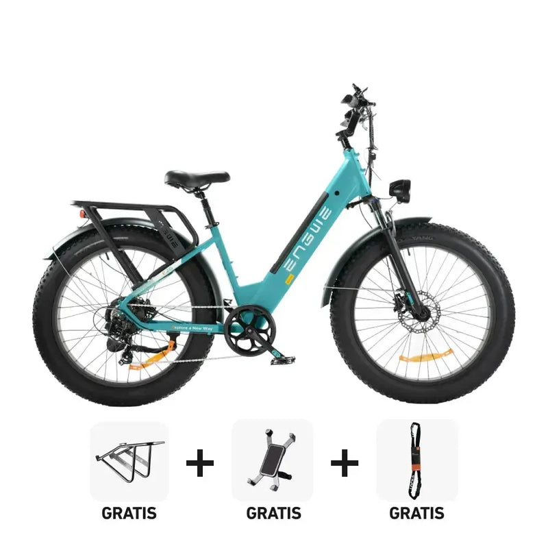 Combi-Deal! | ENGWE E26 - Lage Instap - Blauw - fatbikeskopen.nl