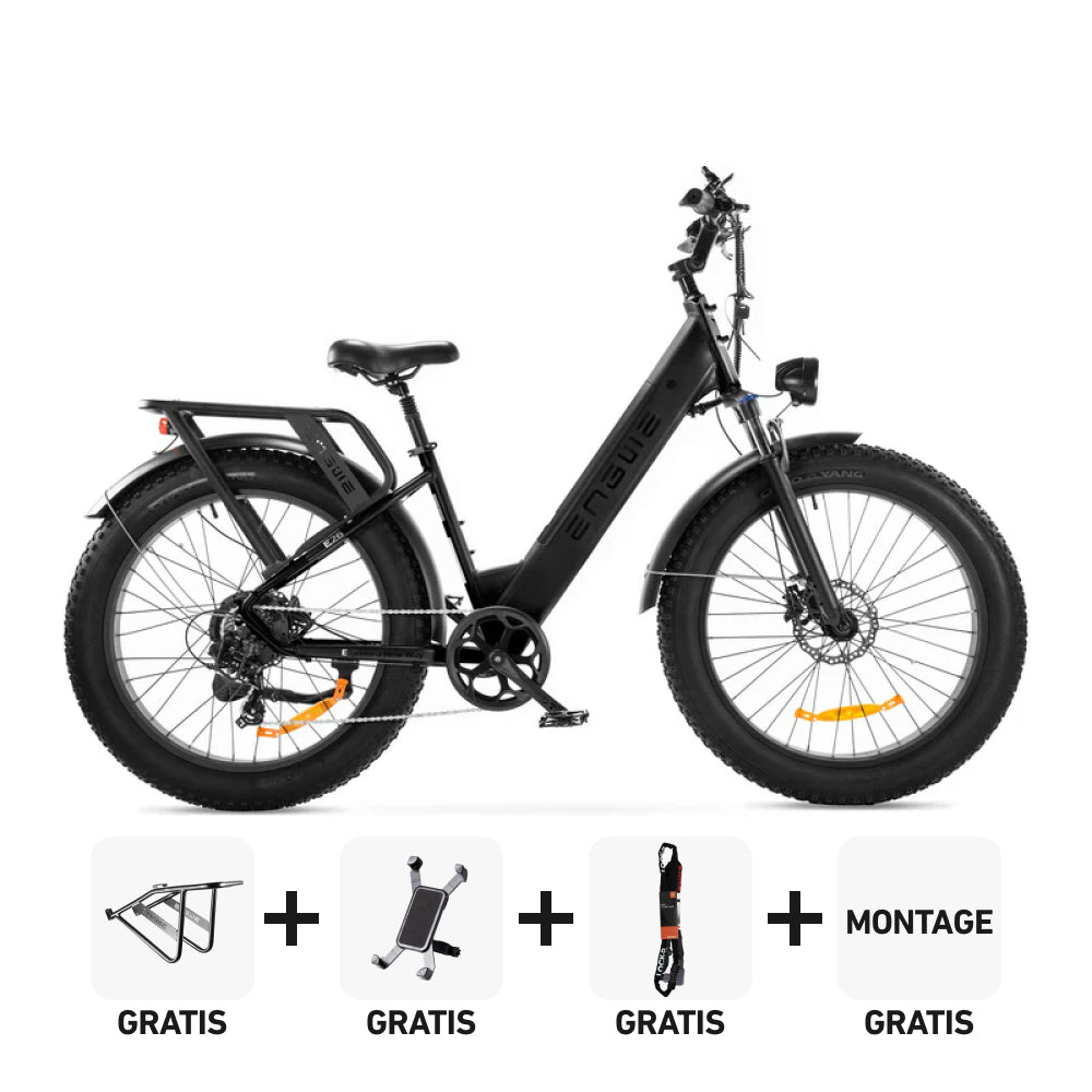 Combi-Deal! | ENGWE E26 - Lage Instap - Zwart - fatbikeskopen.nl