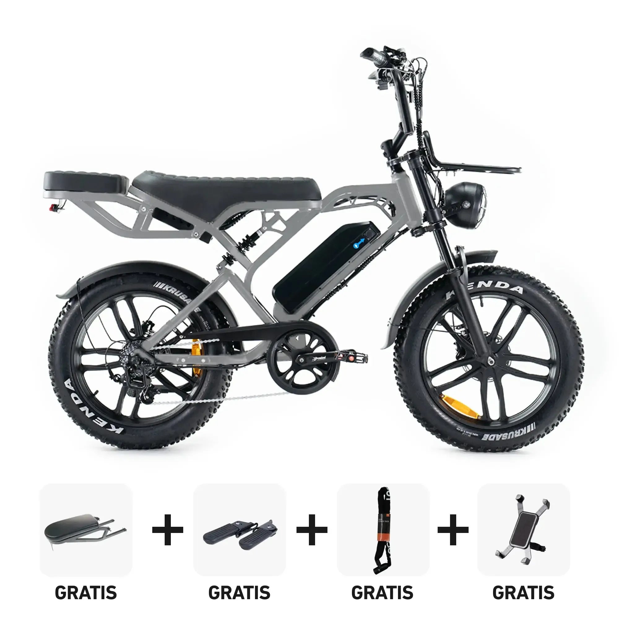 Combi-Deal | QM Wheels V20 Pro - Grijs - fatbikeskopen.nl