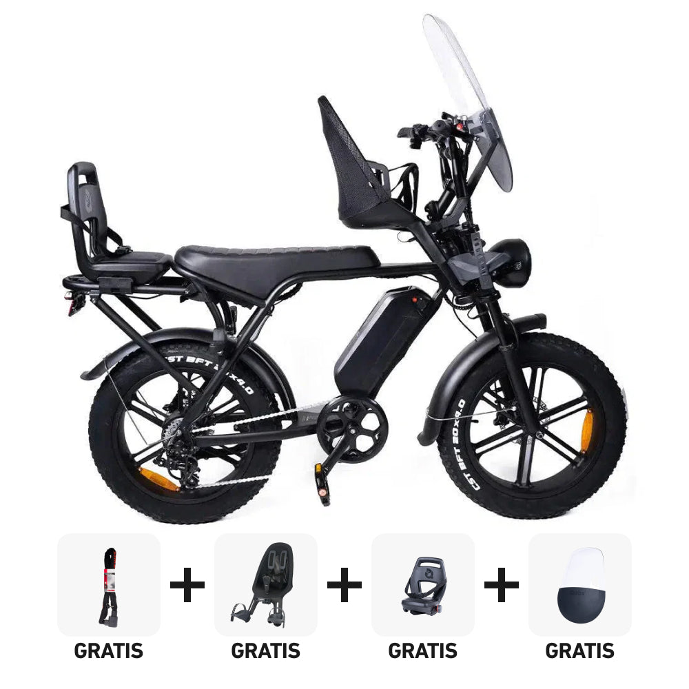 Family Bundle Deal! |Ouxi V8.4 - Zwart - fatbikeskopen.nl