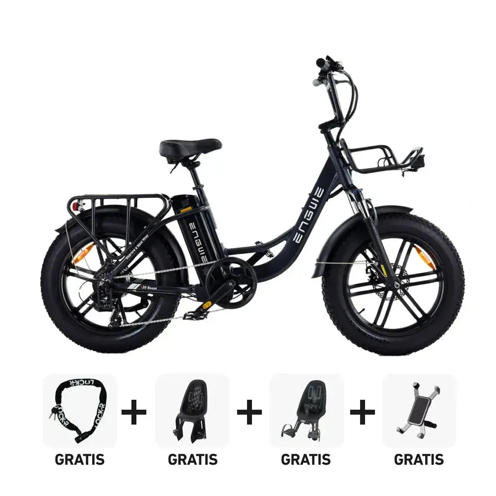 Family-Deal! | ENGWE L20 Boost - Zwart - fatbikeskopen.nl