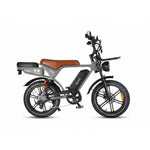 Ouxi V8 Ultra - Donkergrijs - Bruin Zadel - fatbikeskopen.nl